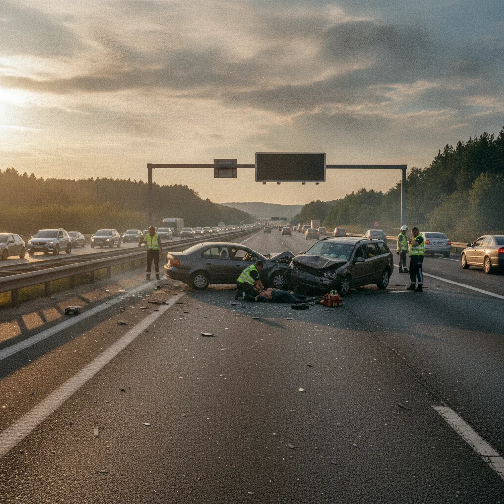 Accident grav pe A1, la Cisnădie: trafic blocat spre Vâlcea