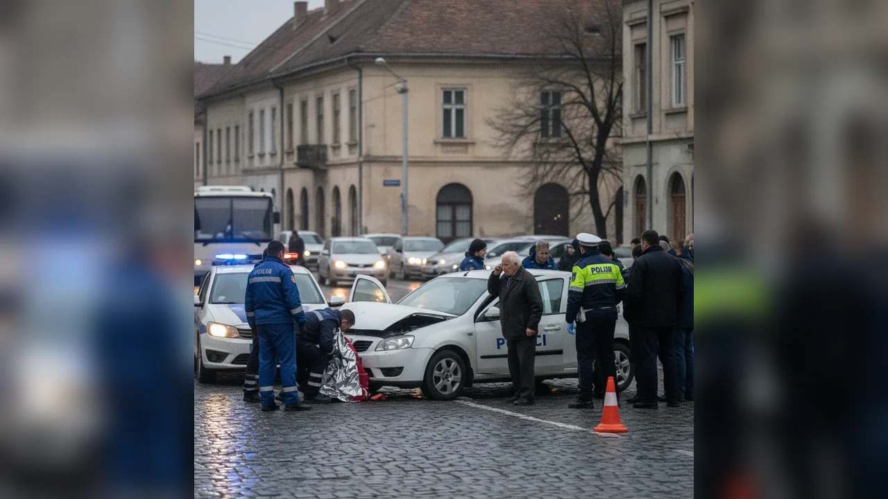 Accident în Alba Iulia: Pietonă lovită pe strada Avram Iancu