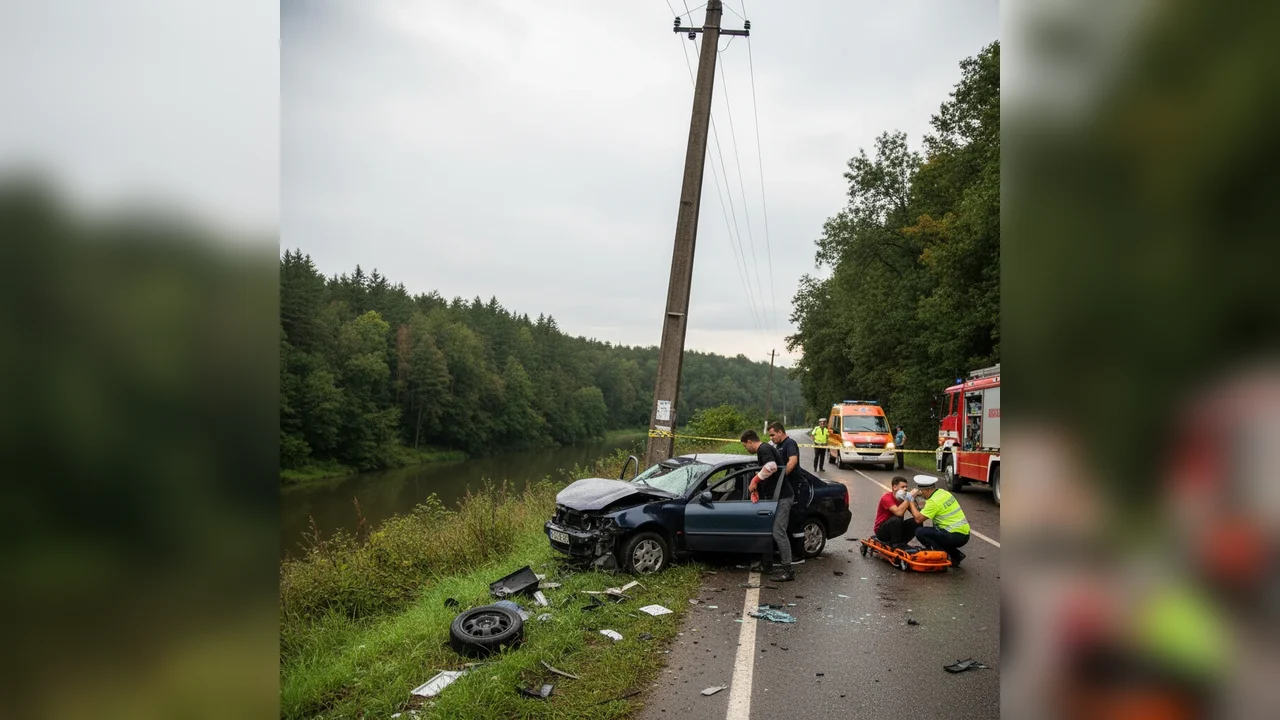 Accident în Lunca Mureșului: Doi răniți după pierderea controlului