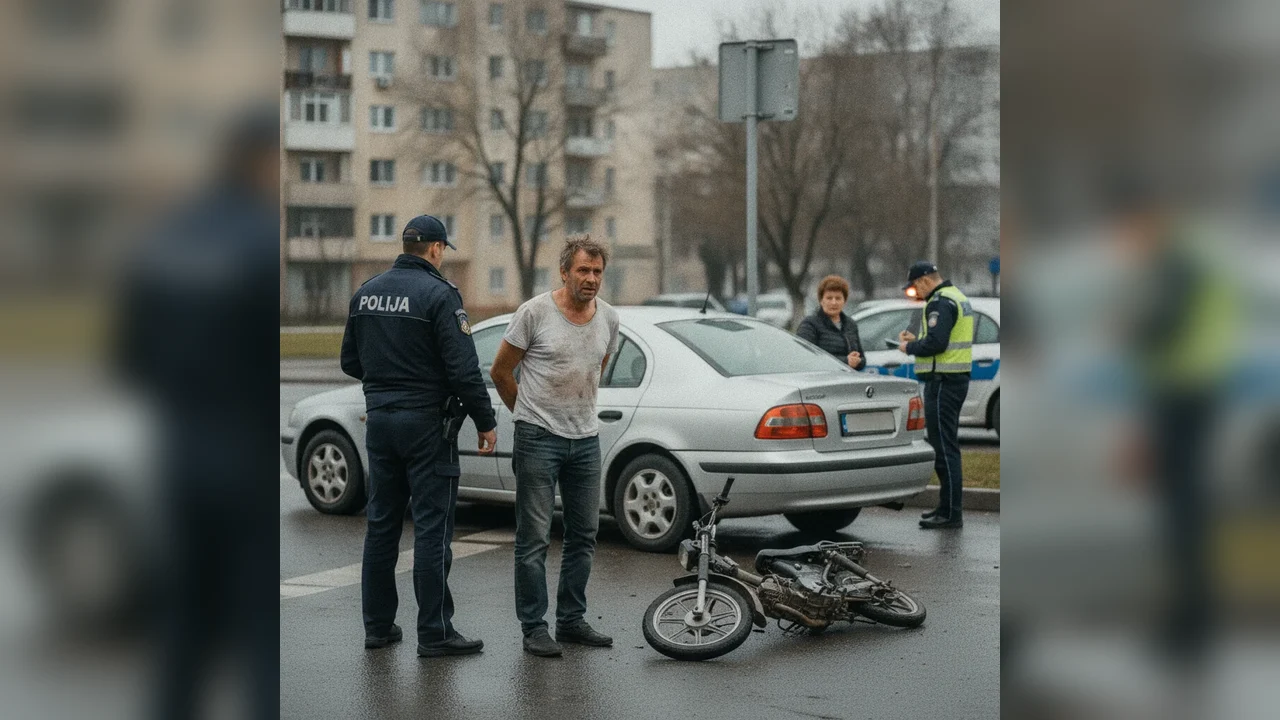 Accident în Orăștie: Mopedist beat și fără permis a lovit mașina unui șofer din Alba