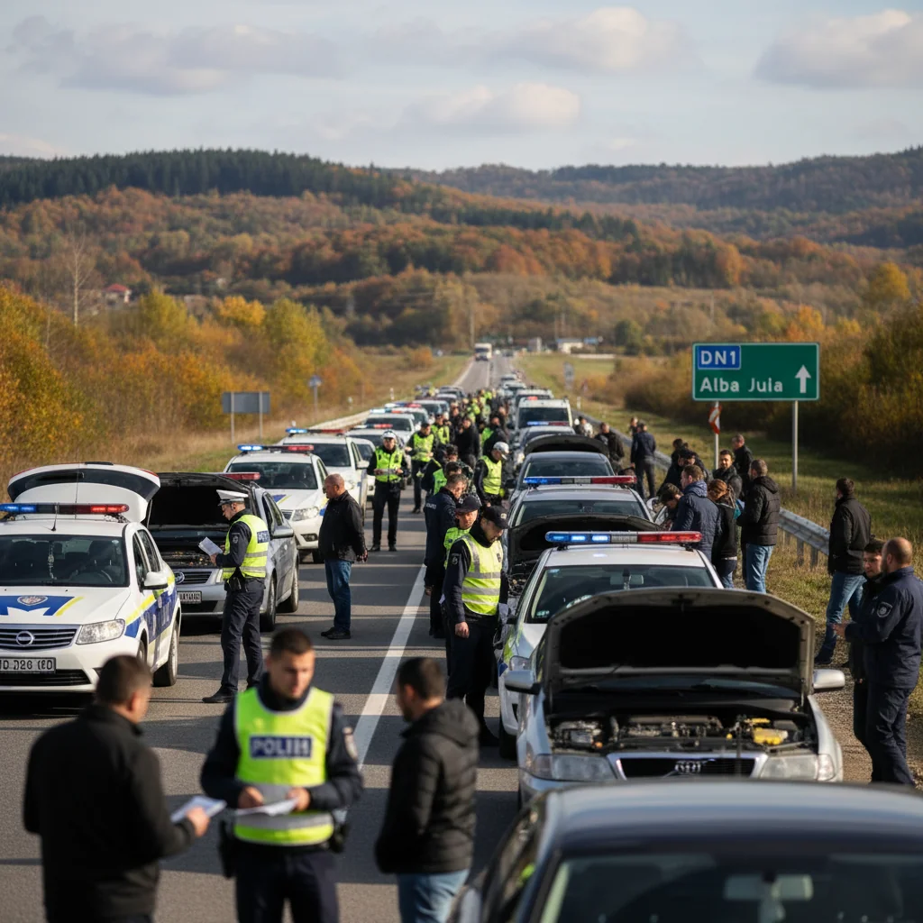 Acțiune rutieră pe DN1 la Alba Iulia: peste 100 de șoferi sancționați într-o singură zi