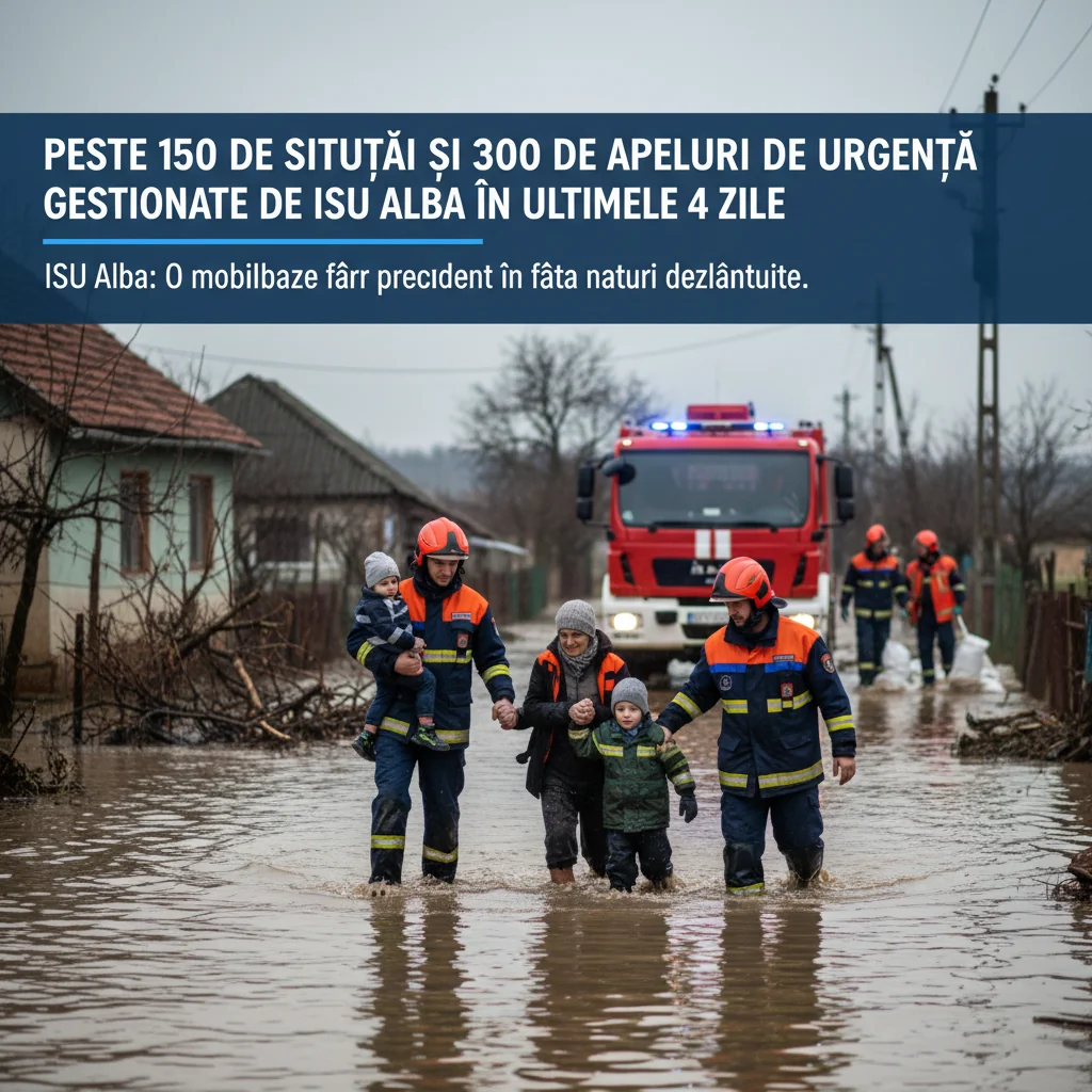 Alba Iulia: ISU Alba a intervenit în peste 150 de situații de urgență în patru zile de iarnă severă