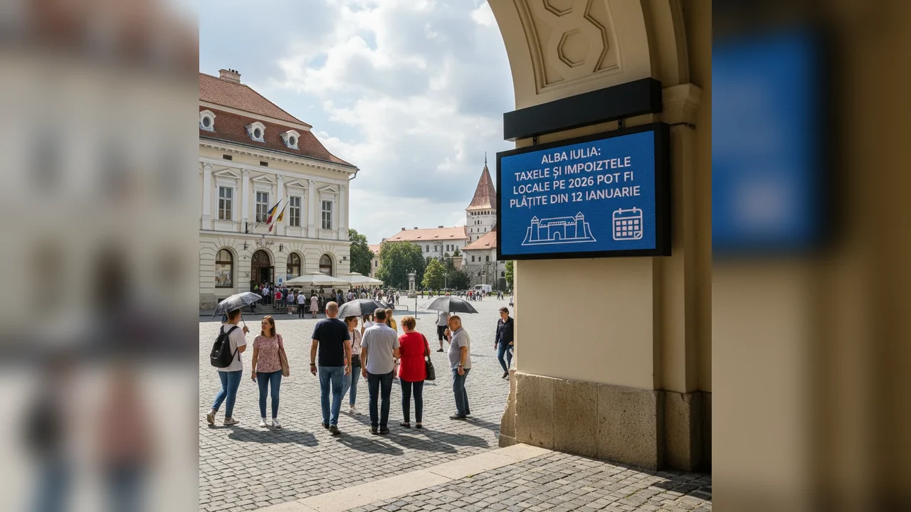 Alba Iulia: plata taxelor și impozitelor locale pe 2026 începe din 12 ianuarie