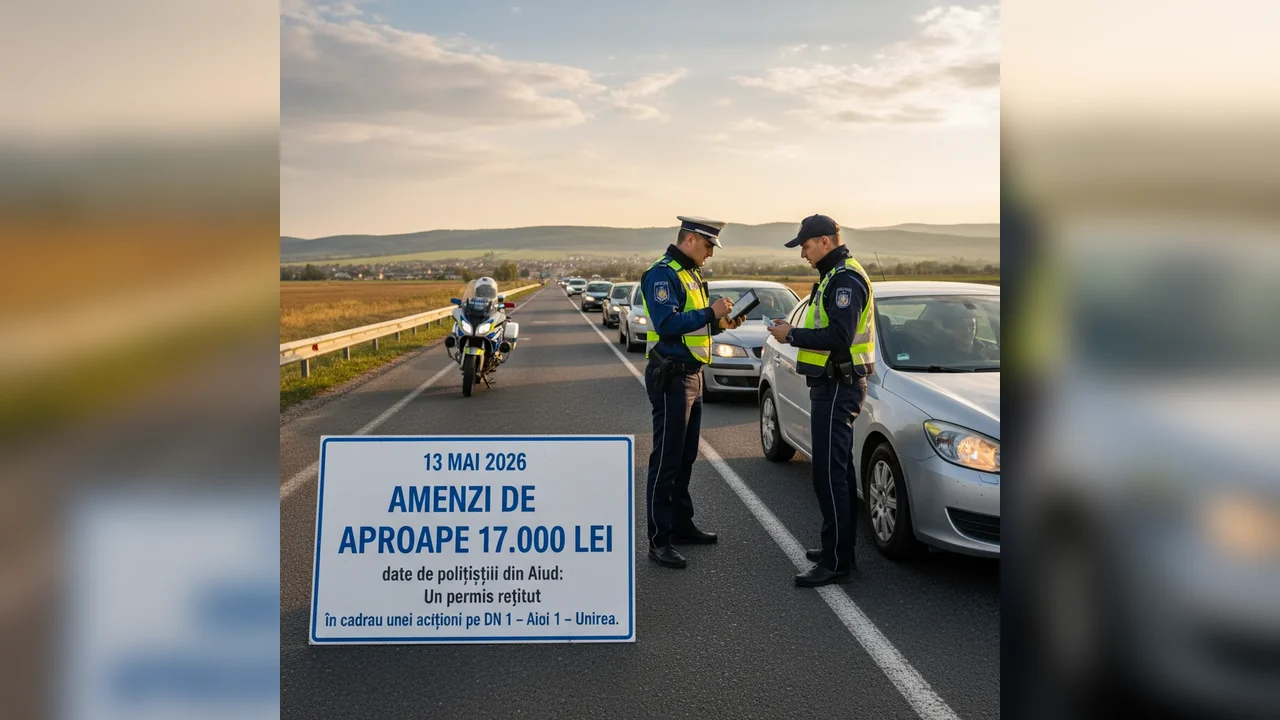Amenzi de 17.000 lei aplicate de polițiștii din Aiud