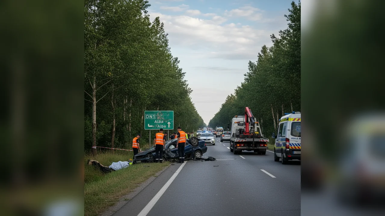 Bărbat de 50 de ani își pierde viața într-un accident rutier pe DN1, în județul Alba