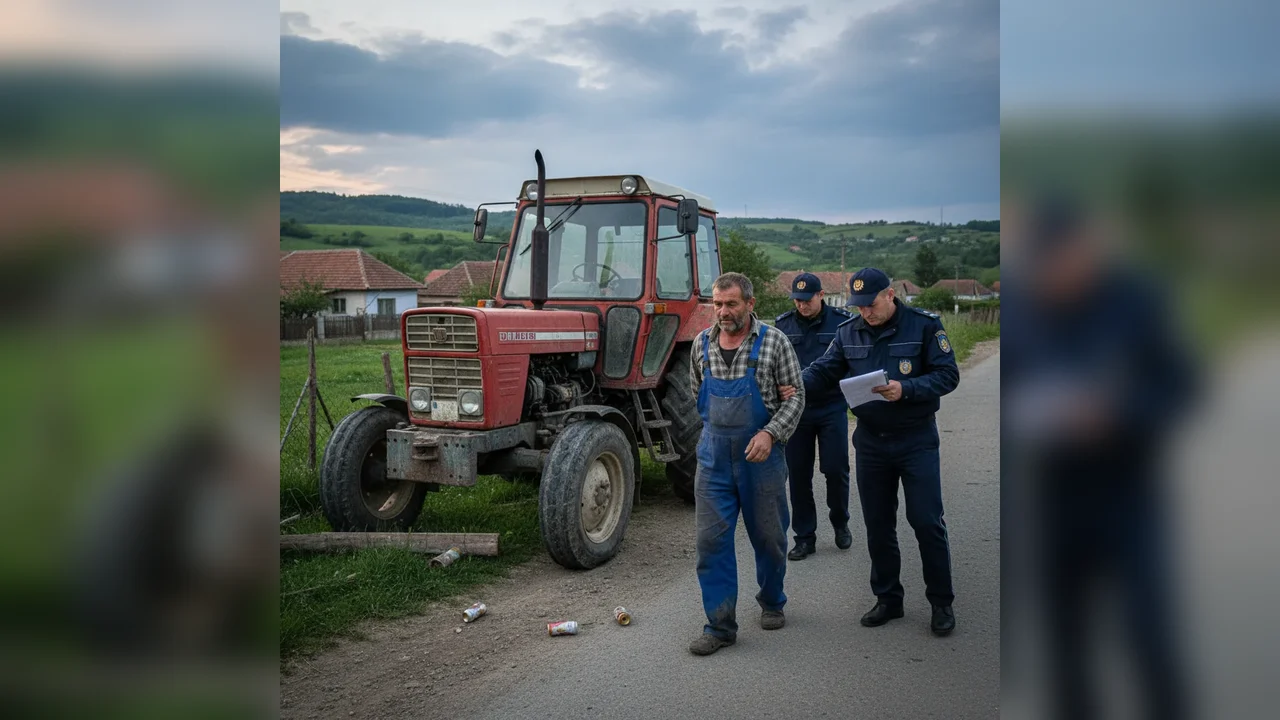 Bărbat din Galda de Jos prins beat la volanul unui tractor, dosar penal în curs