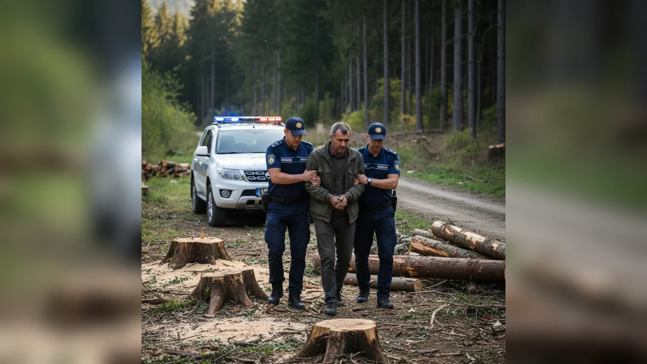 Bărbat din Jidvei reținut la Alba Iulia pentru tăieri ilegale de arbori și amenințări cu moartea