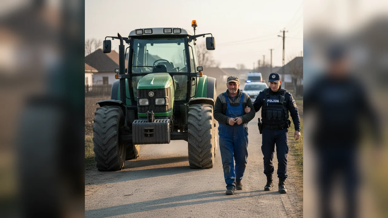 Bărbat prins băut la volanul tractorului fără număr de înregistrare