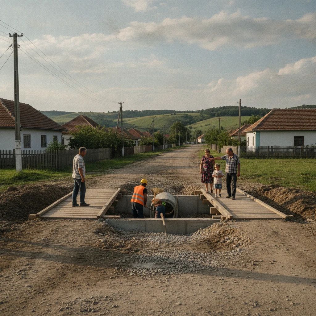 Bucerdea Grânoasă: rigolă și patru podețe pe strada Morii
