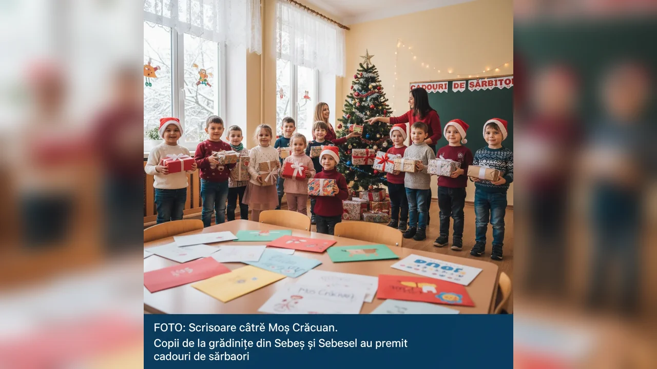 Cadouri de Crăciun pentru copiii din grădinițele din Sebeș și Sebeșel, după scrisorile către Moș Crăciun