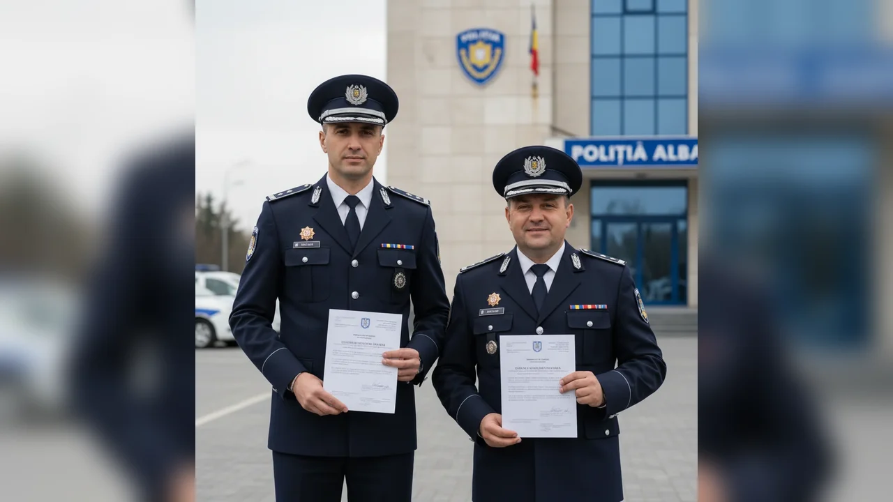 Claudiu Florea și Marius Grindeanu, numiți șefi la Poliția Rutieră Alba după promovarea prin concurs