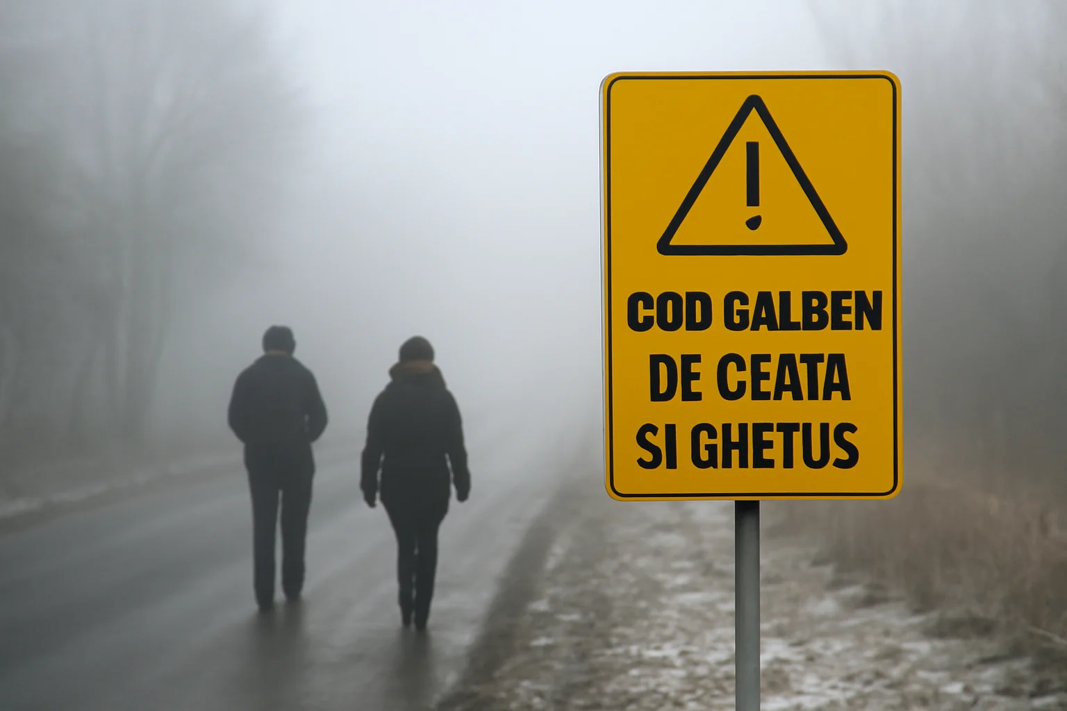 Cod galben de ceață și ghețuș la Alba Iulia în dimineața de 28 ianuarie 2026