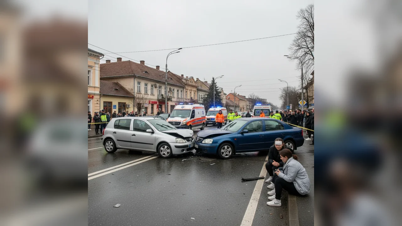 Coliziune între două autoturisme în Alba Iulia, strada Cloșca – Două tinere au fost rănite