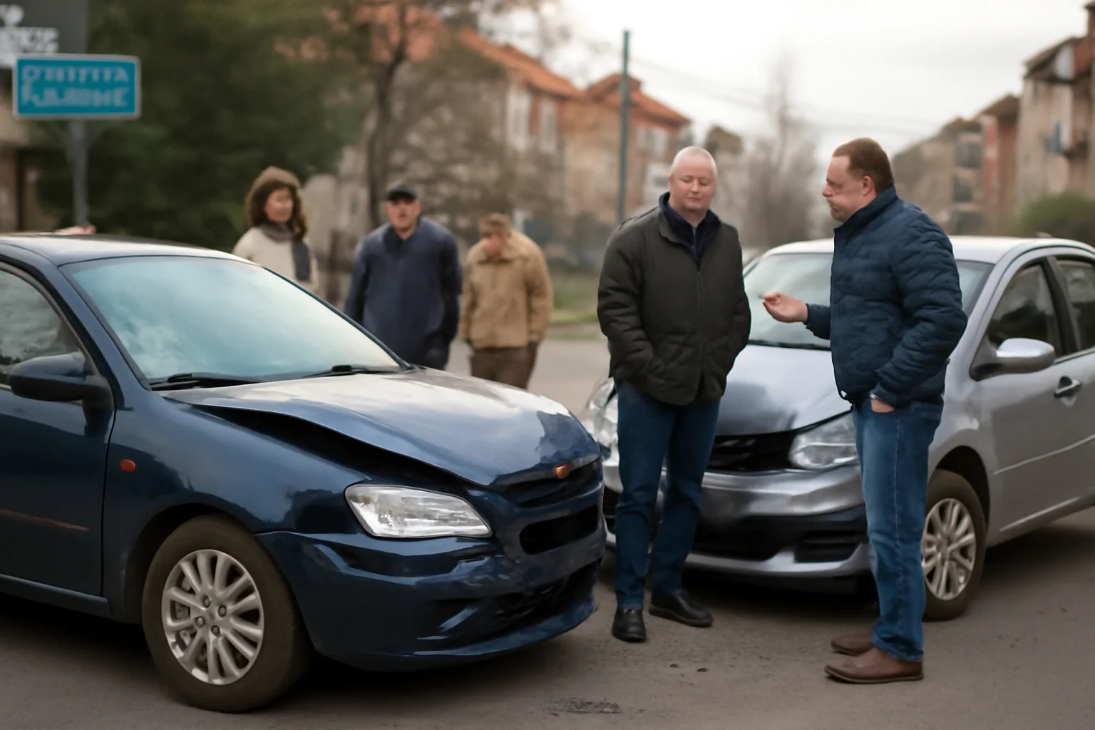 Coliziune între două autoturisme în cartierul Ampoi 1 din Alba Iulia, în zona Liceului „Dorin Pavel”