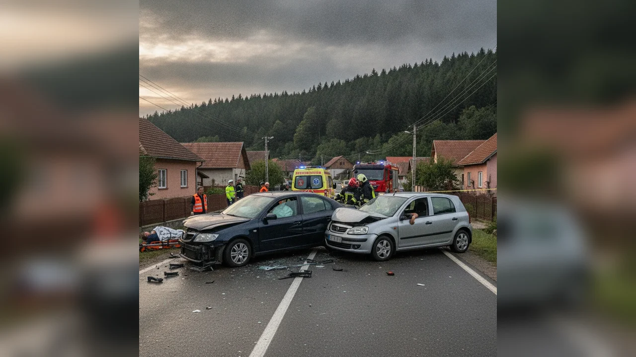 Coliziune la Cărpiniș: Patru persoane evaluate medical