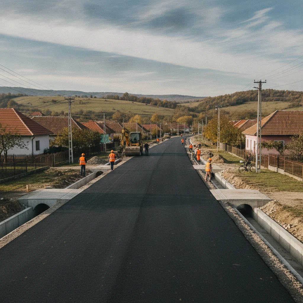 Crăciunelu de Sus: modernizare pe 1.205 metri ai drumului DC32