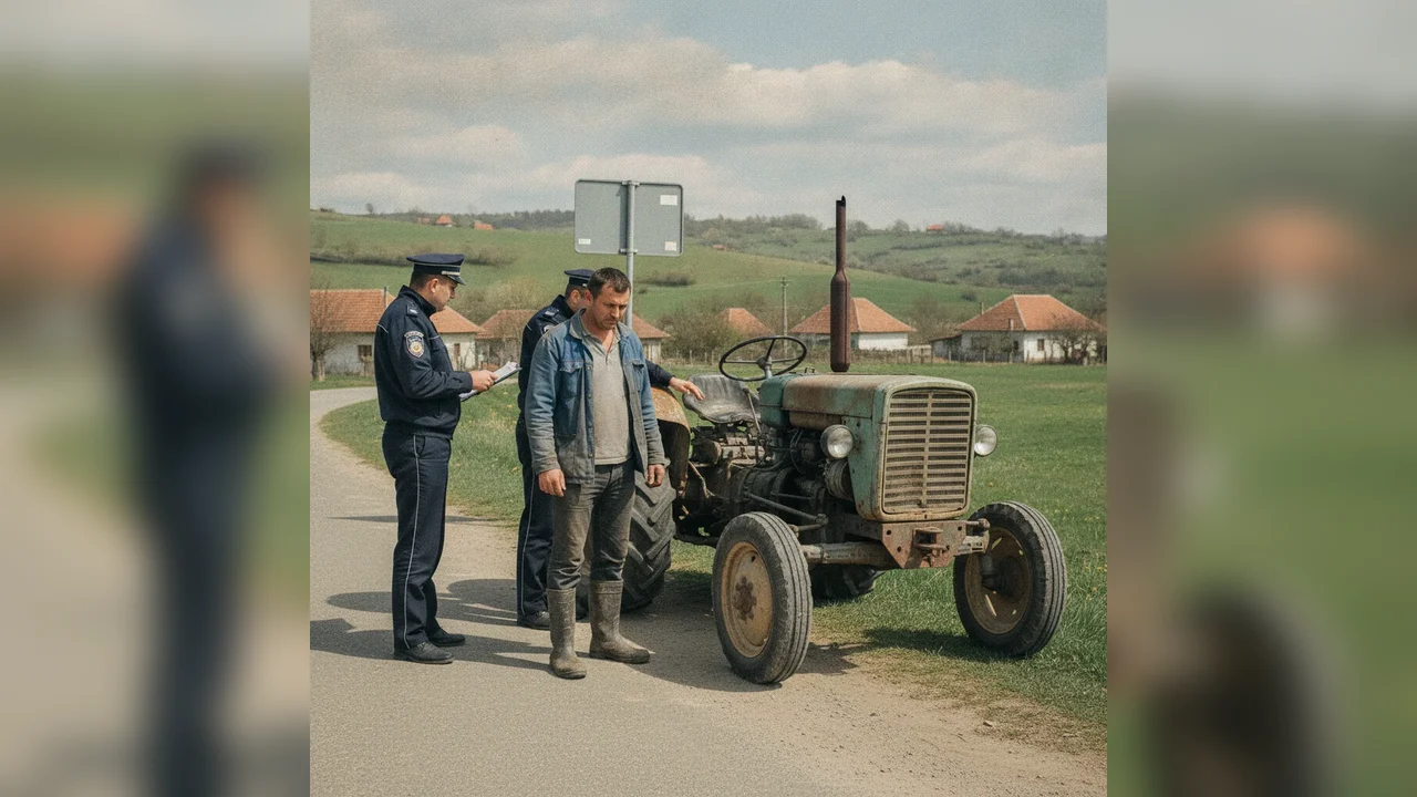Dosar penal în Mogoș: Tractor condus fără permis și înmatriculare