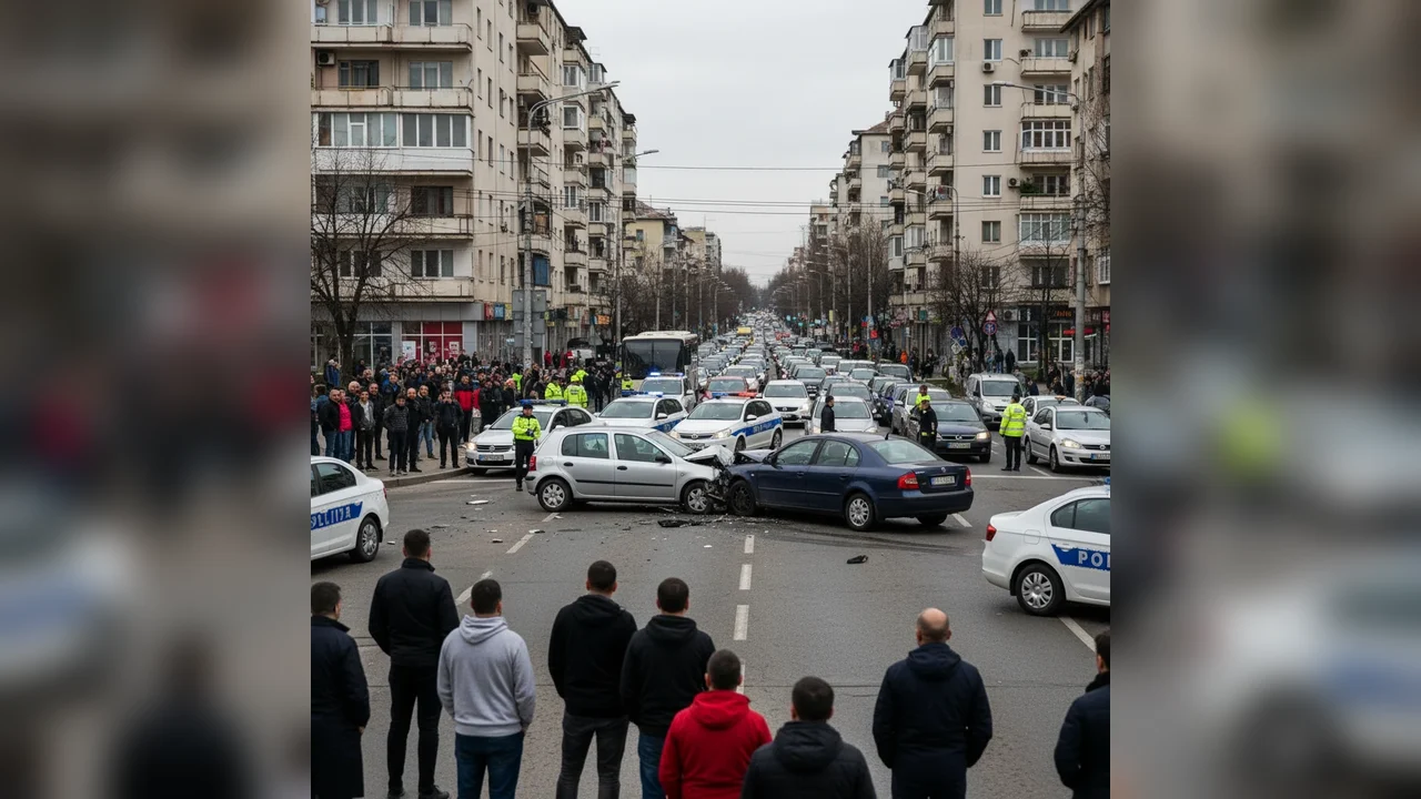 Două mașini implicate, traficul afectat – FOTO și VIDEO