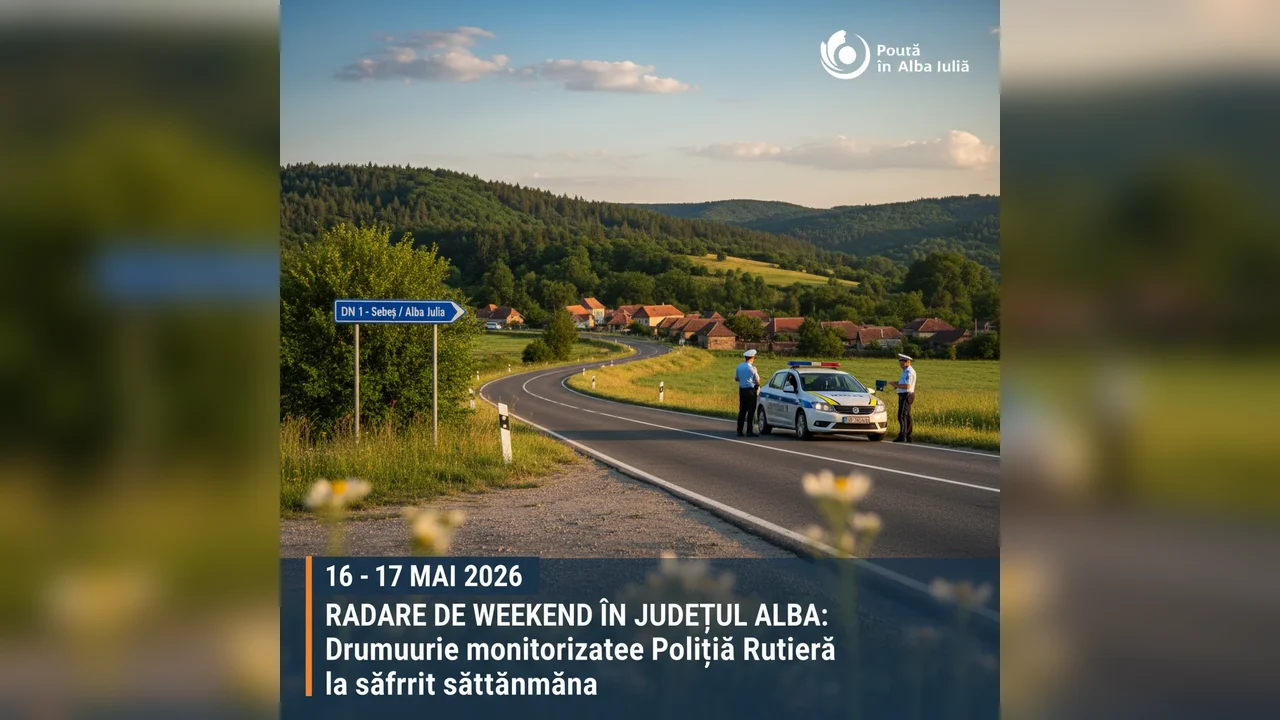 Drumurile din Alba monitorizate de Poliția Rutieră pe weekend