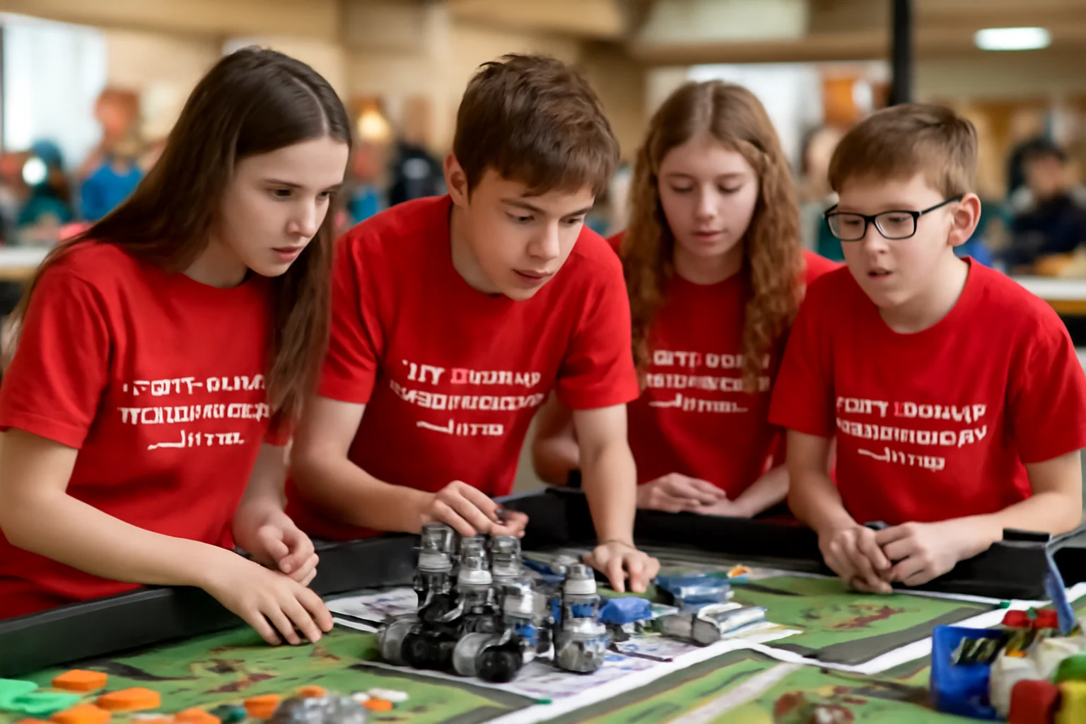 Elevi din Alba Iulia, de la Școala Gimnazială „Mihai Eminescu”, prezenți la competiția de robotică First Lego League Challenge