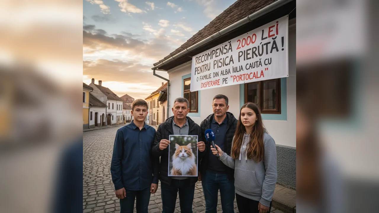 Familie din Alba Iulia oferă 2000 de lei recompensă pentru găsirea unei pisici pierdute