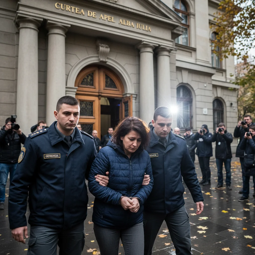 Femeie din Sibiu, acuzată că și-a ucis mama, prezentată la Curtea de Apel Alba Iulia