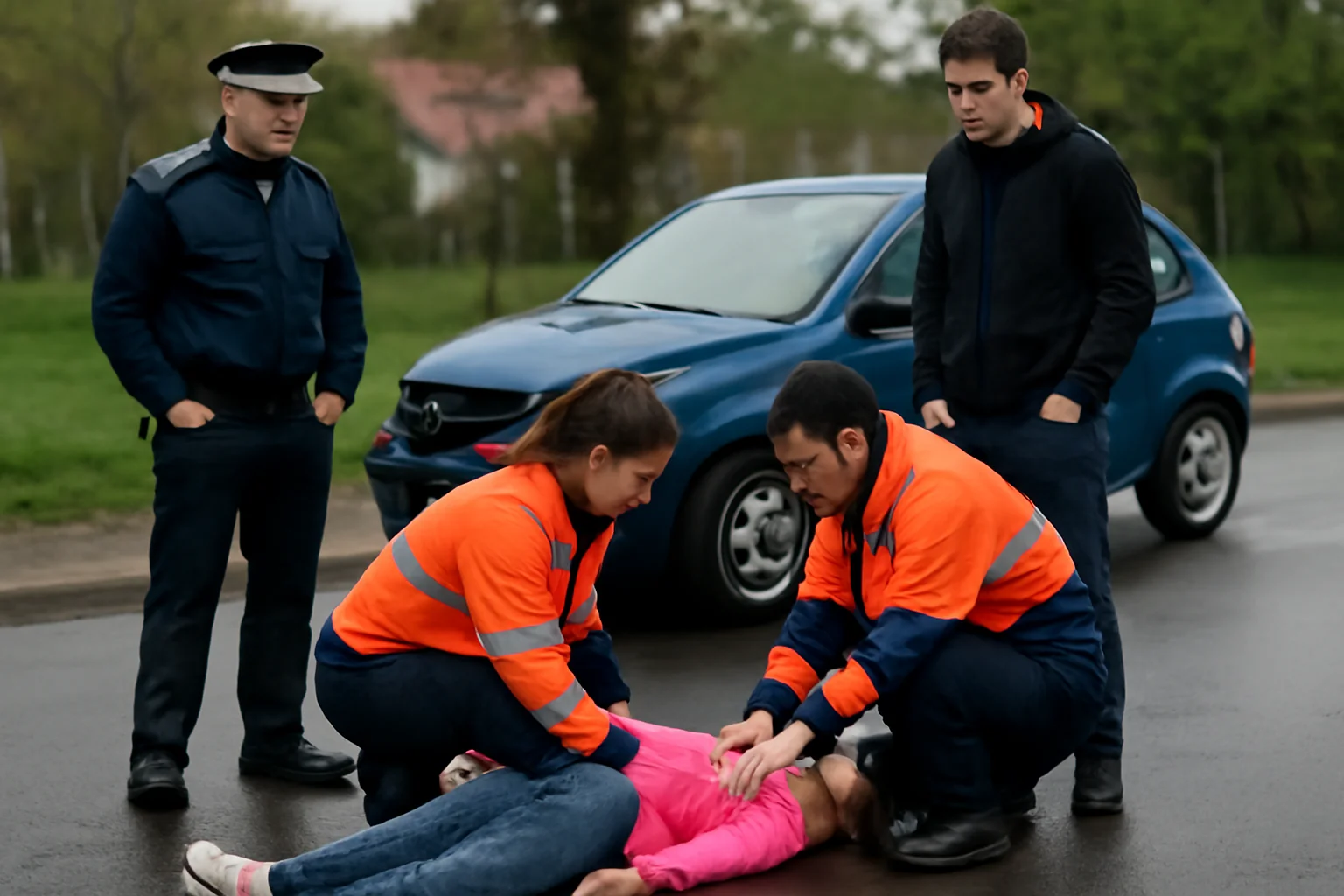 Fetiță de 11 ani lovită de mașină, șoferul de 18 ani a fugit de la locul accidentului