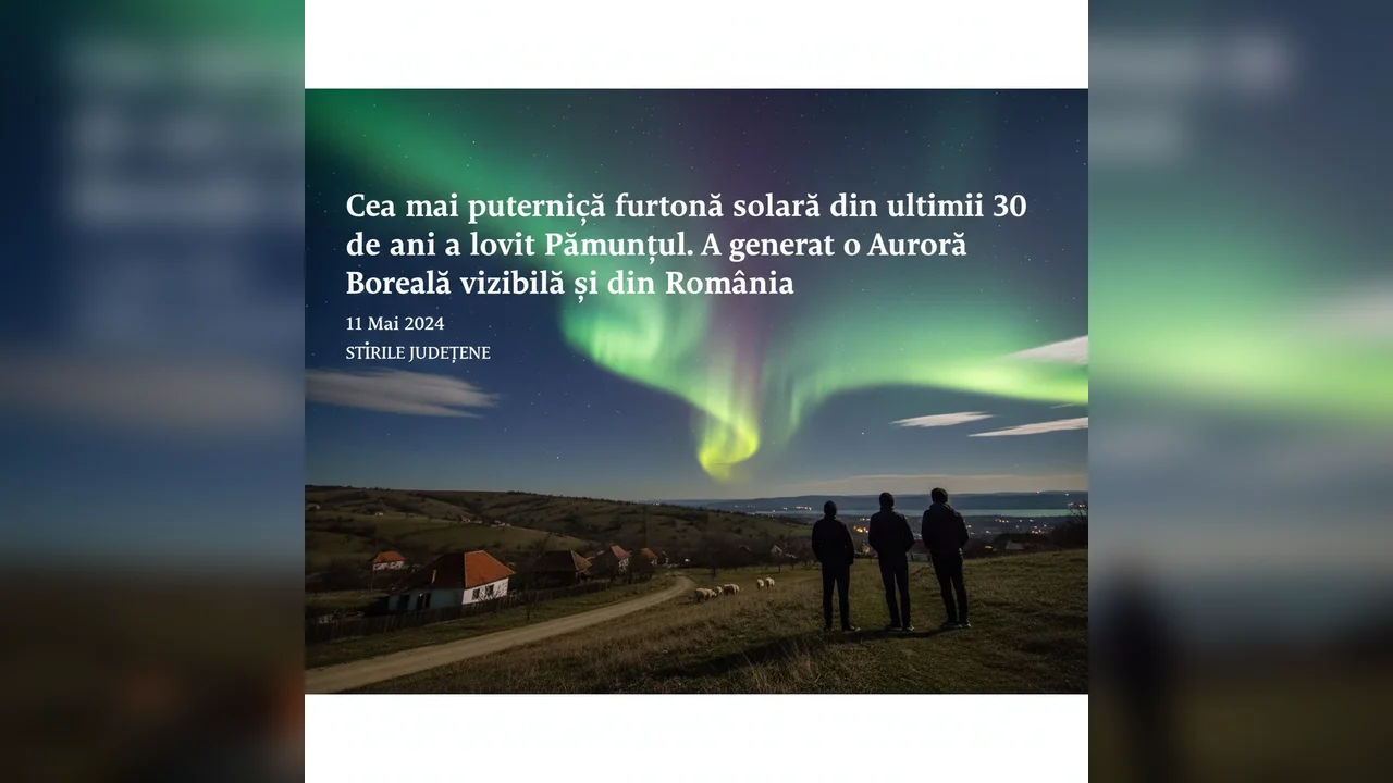 Furtună solară extremă, cea mai intensă din ultimele trei decenii, a provocat o spectaculoasă Auroră Boreală vizibilă și pe cerul României