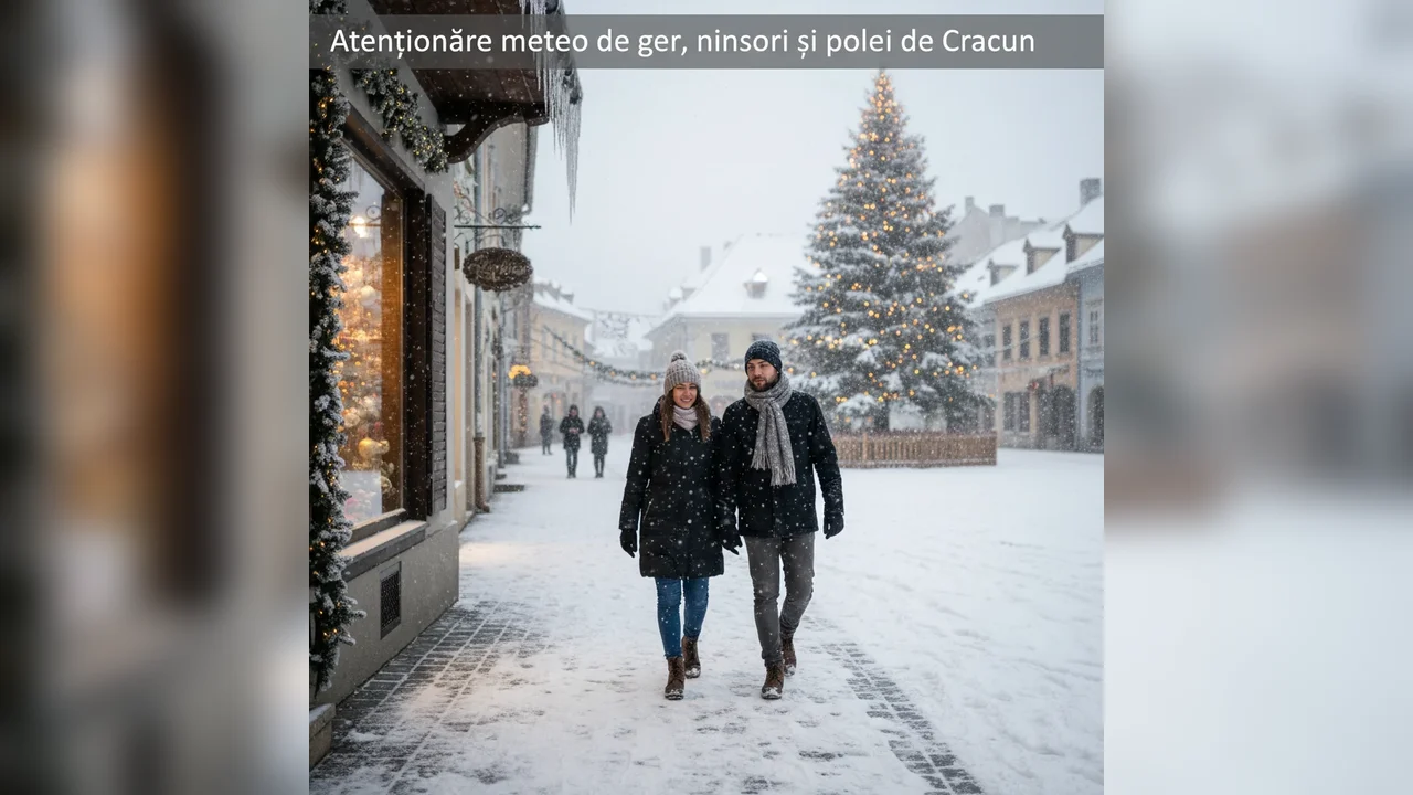 Ger, ninsori și polei de Crăciun: atenționare meteo pentru Alba Iulia și județul Alba
