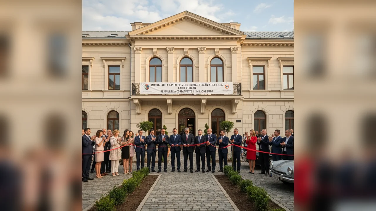 Inaugurarea casei istorice a primului primar român din Alba Iulia, Camil Velican, restaurată cu peste 1,1 milioane euro