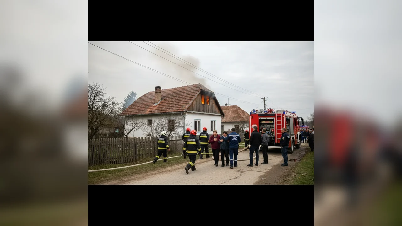 Incendiu în Câlnic – Focul a afectat o cameră a unei locuințe, o femeie a suferit atac de panică