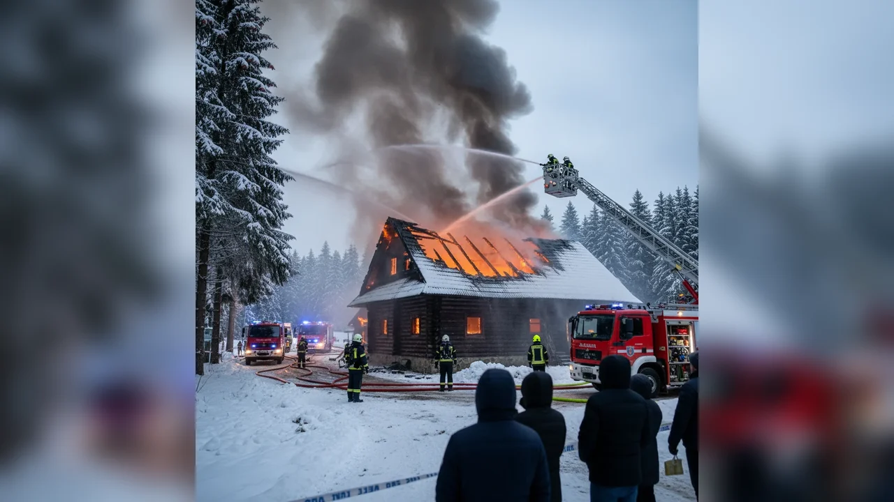 Incendiu la acoperișul unei cabane din Pâclișa, gestionat de pompierii din Alba Iulia în noaptea de vineri spre sâmbătă