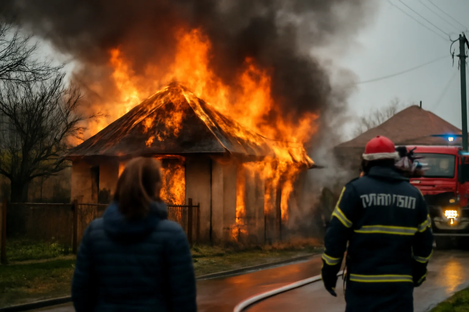 Incendiu la acoperișul unei locuințe din Blaj, anunțat în dimineața zilei de 3 februarie 2026