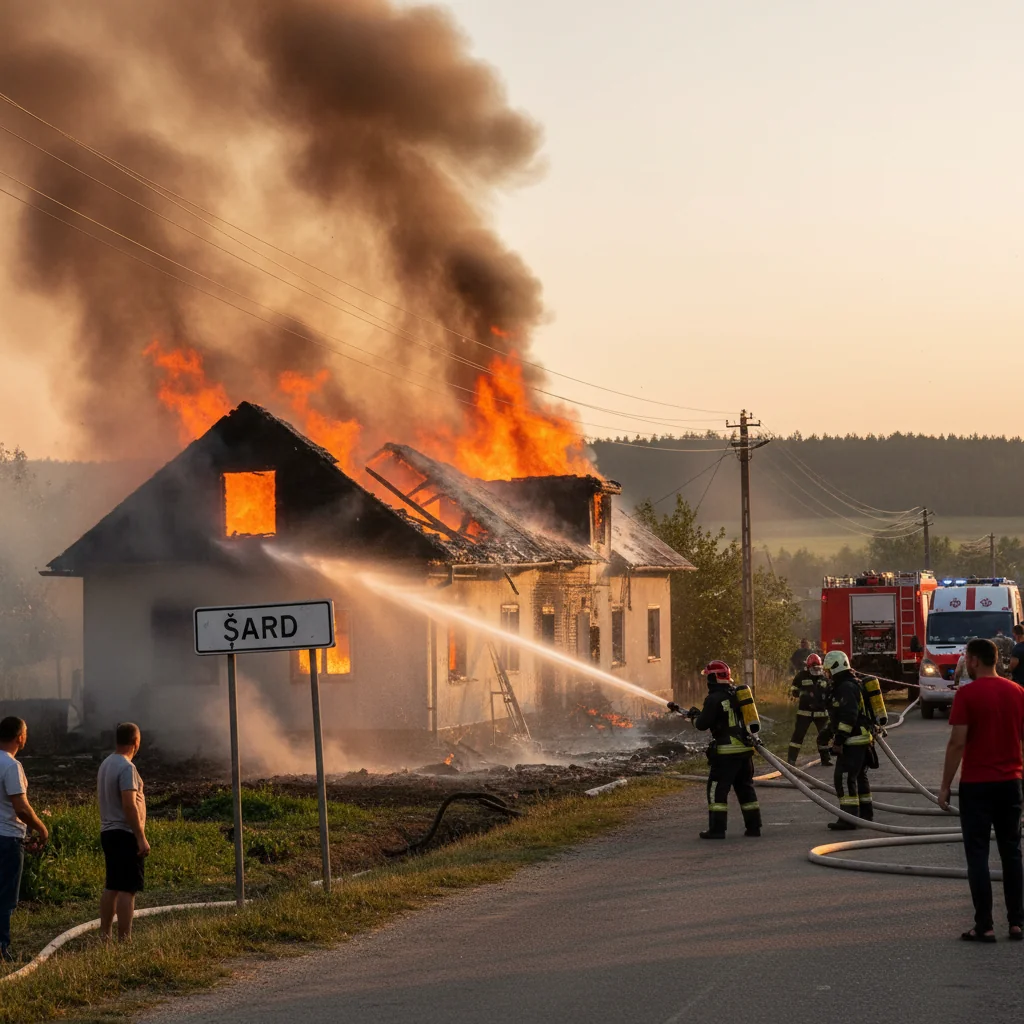 Incendiu la Șard, lângă Alba Iulia: locuință și anexă afectate, fără victime