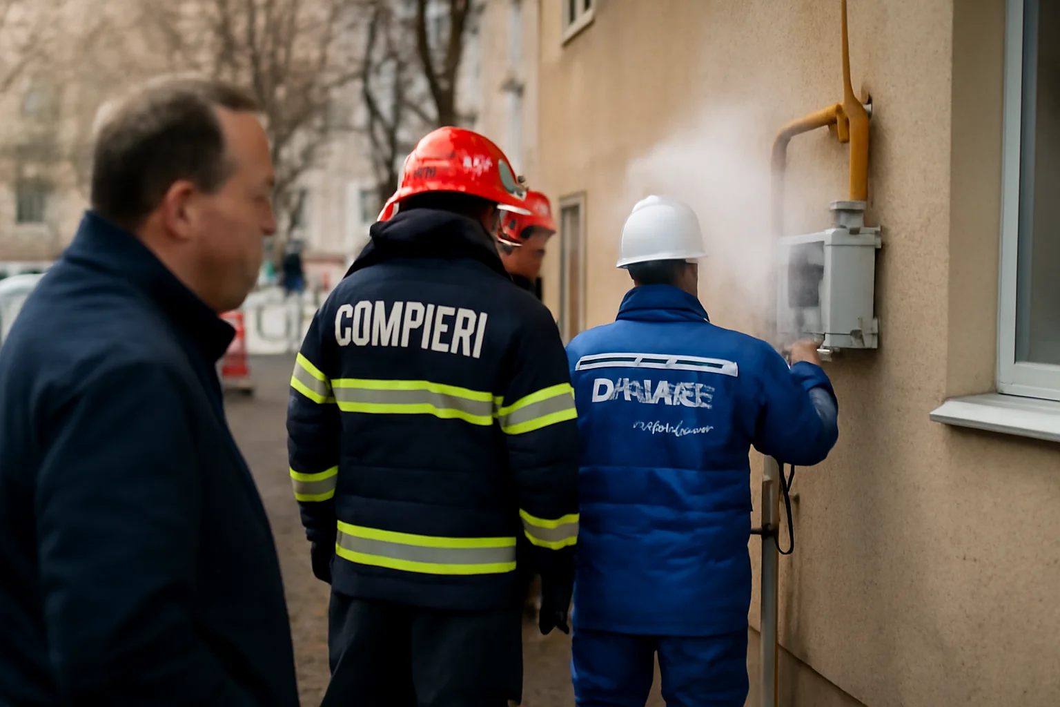 Intervenție a pompierilor și Delgaz Grid pentru posibile scăpări de gaze la un contor exterior din Alba Iulia