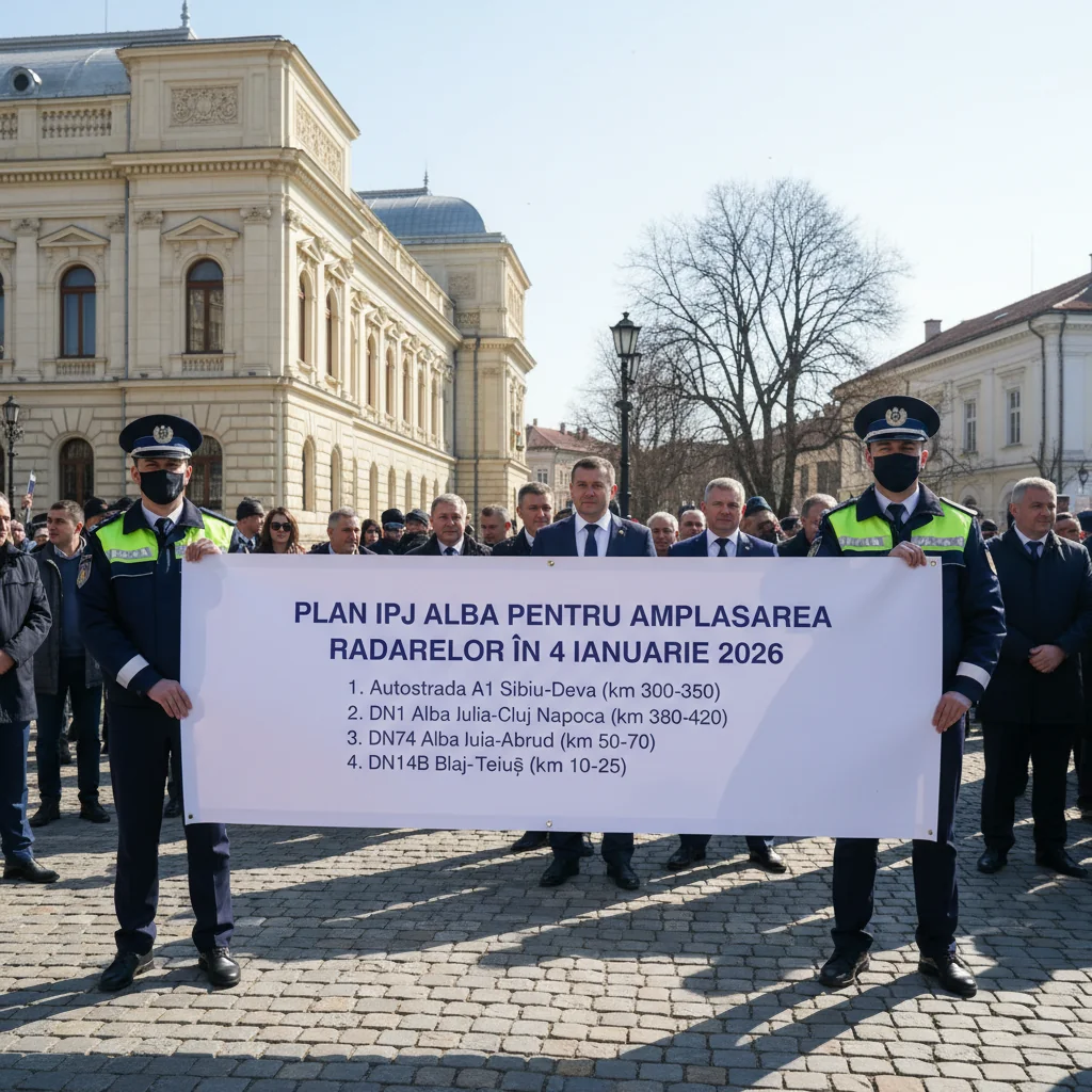 IPJ Alba anunță amplasarea radarelor pe 4 ianuarie 2026 în Alba Iulia și pe drumurile naționale din județ
