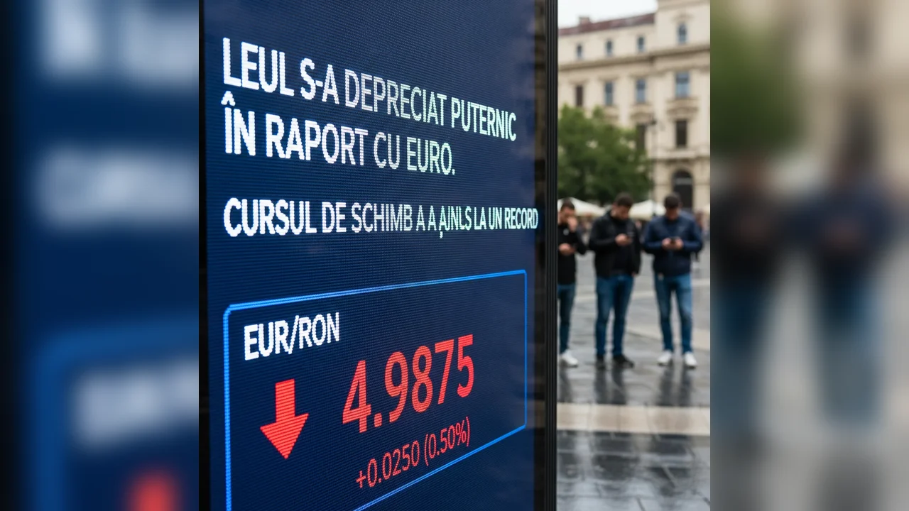 Leul atinge un record istoric de depreciere față de euro