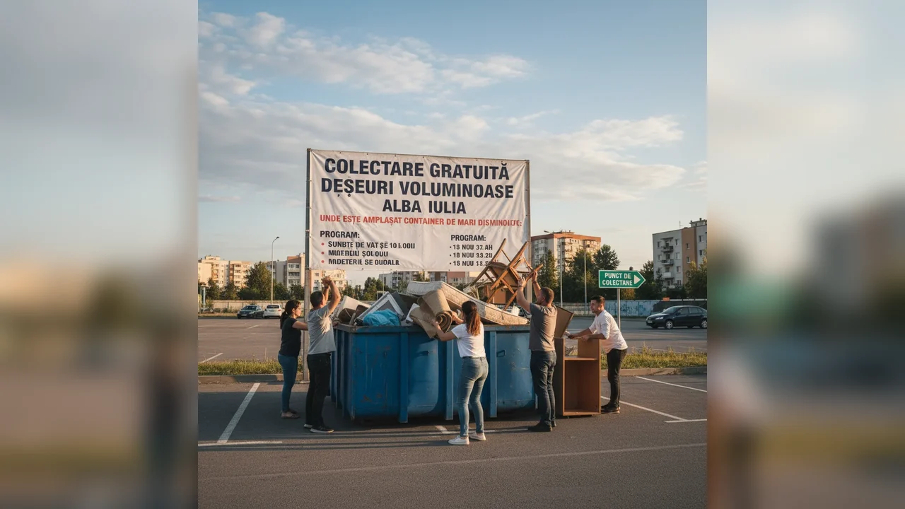 locația containerului mare și programul de ridicare