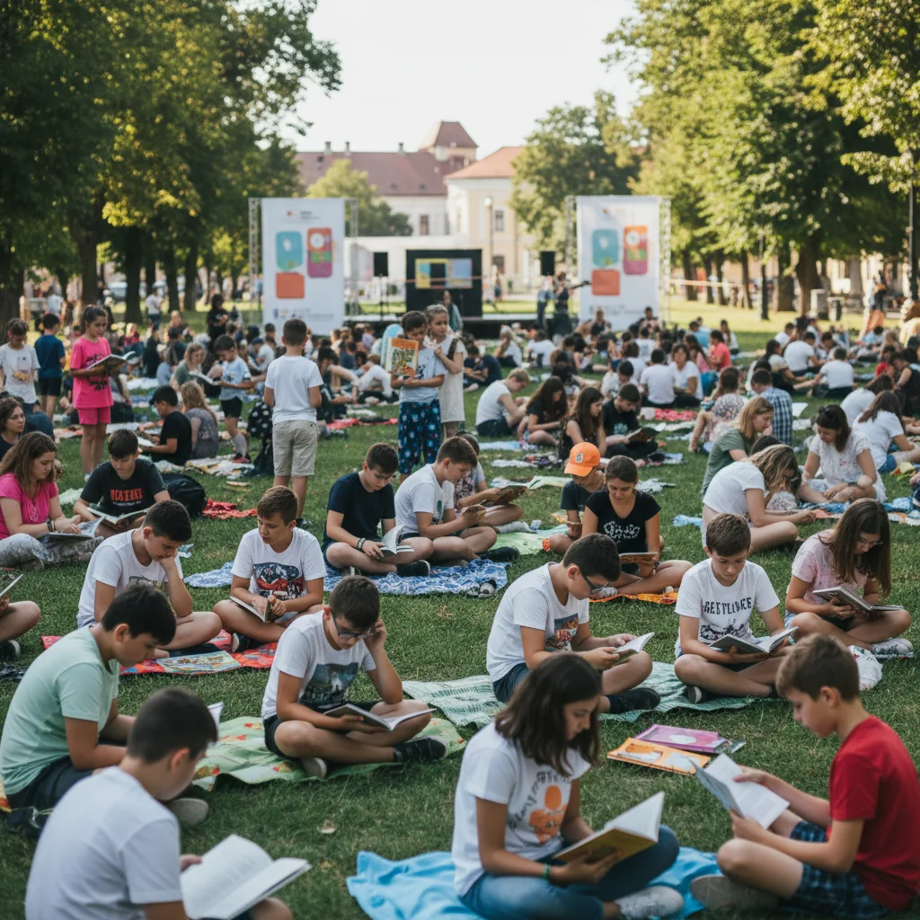 Maraton de lectură la Sebeș: eveniment educațional cu sute de elevi din Alba Iulia și împrejurimi