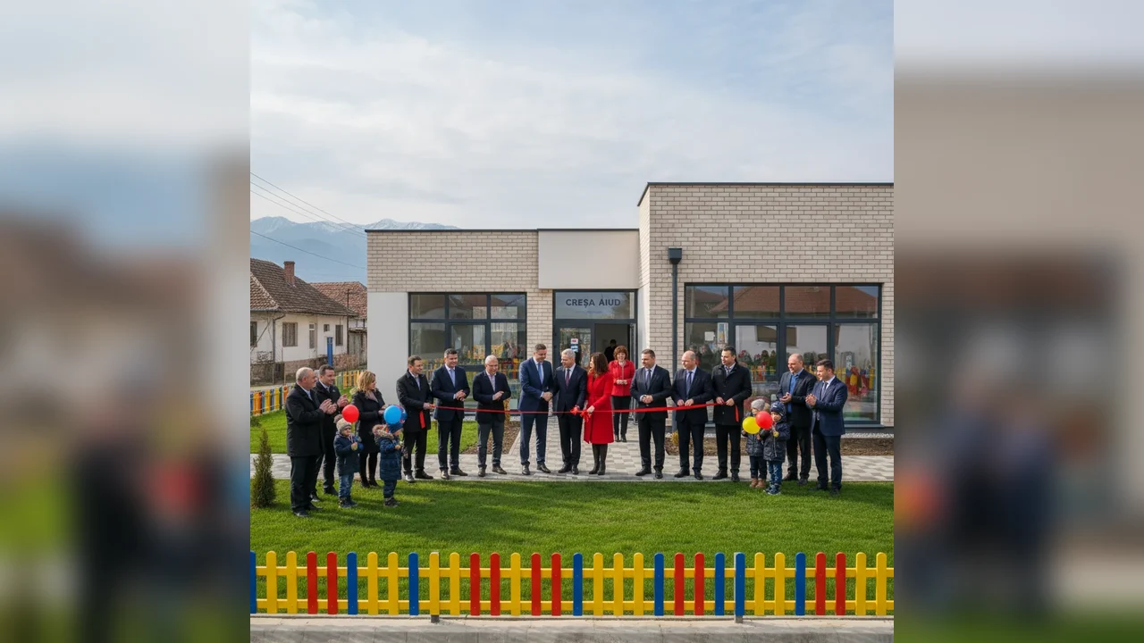 Ministrul Attila Cseke inaugurează creșa nouă din Aiud, construită în trei ani