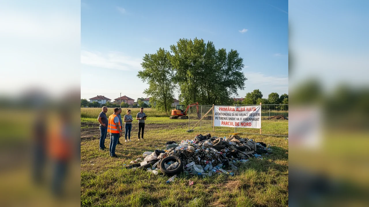 Municipalitatea din Alba Iulia le cere locuitorilor să nu depoziteze gunoi pe viitorul amplasament al Parcului de Nord