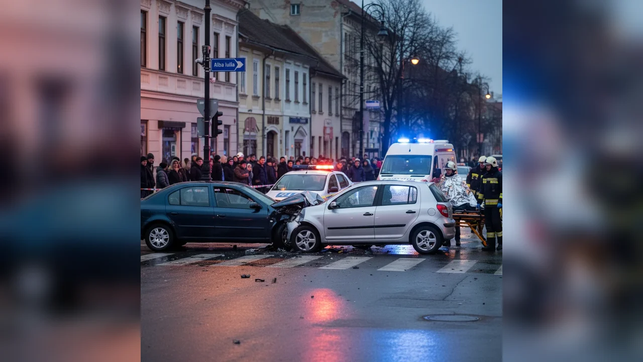O persoană rănită în urma coliziunii a două mașini în intersecție – VIDEO