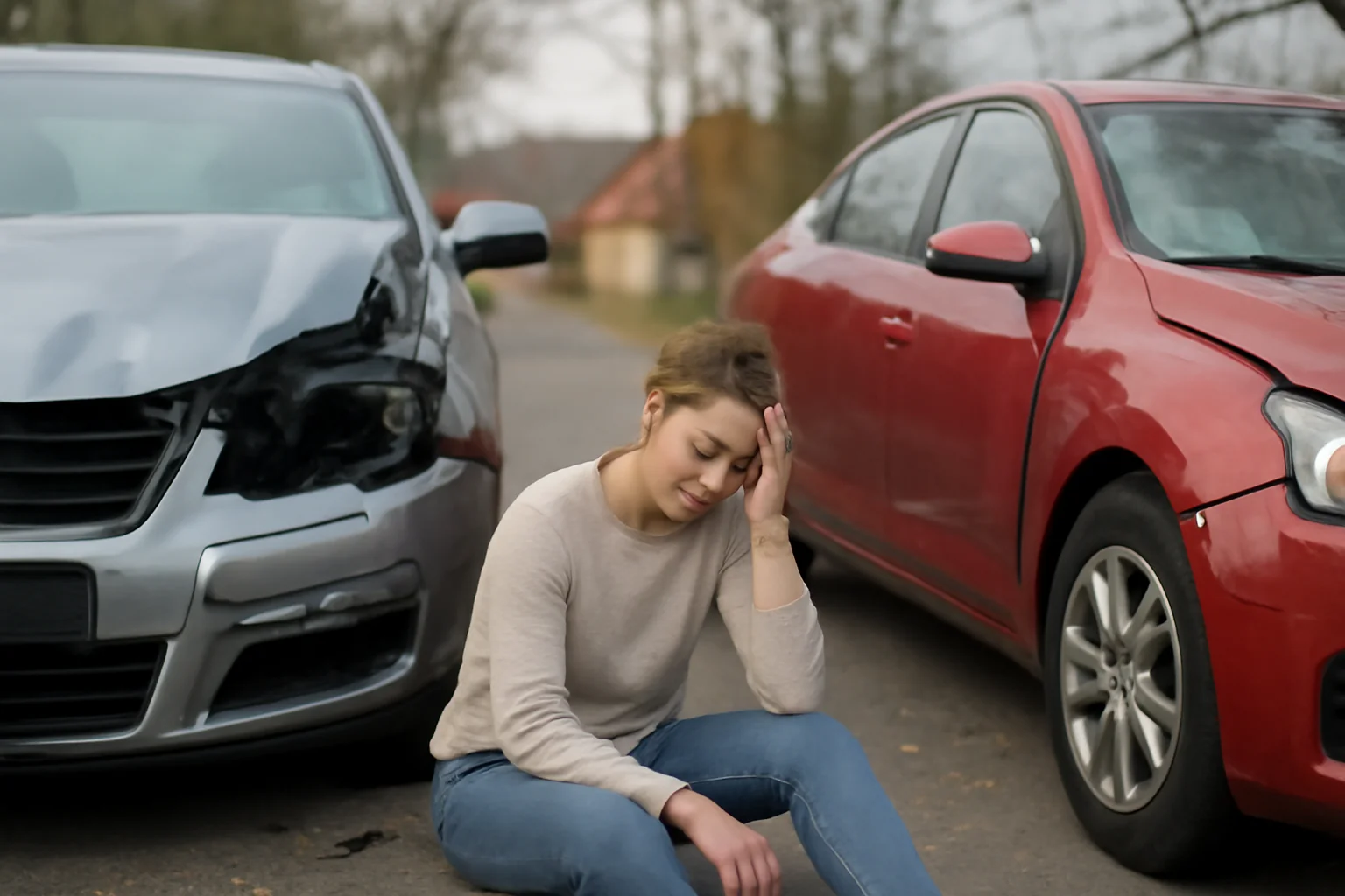o tânără a ajuns la spital după impact pe același sens de circulație