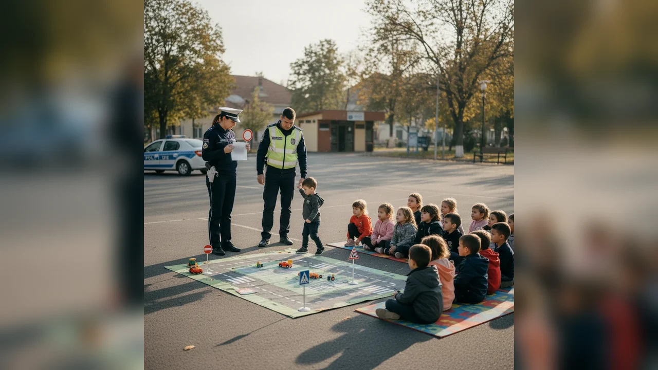 Poliția Alba a educat preșcolarii din Sebeș despre siguranța rutieră