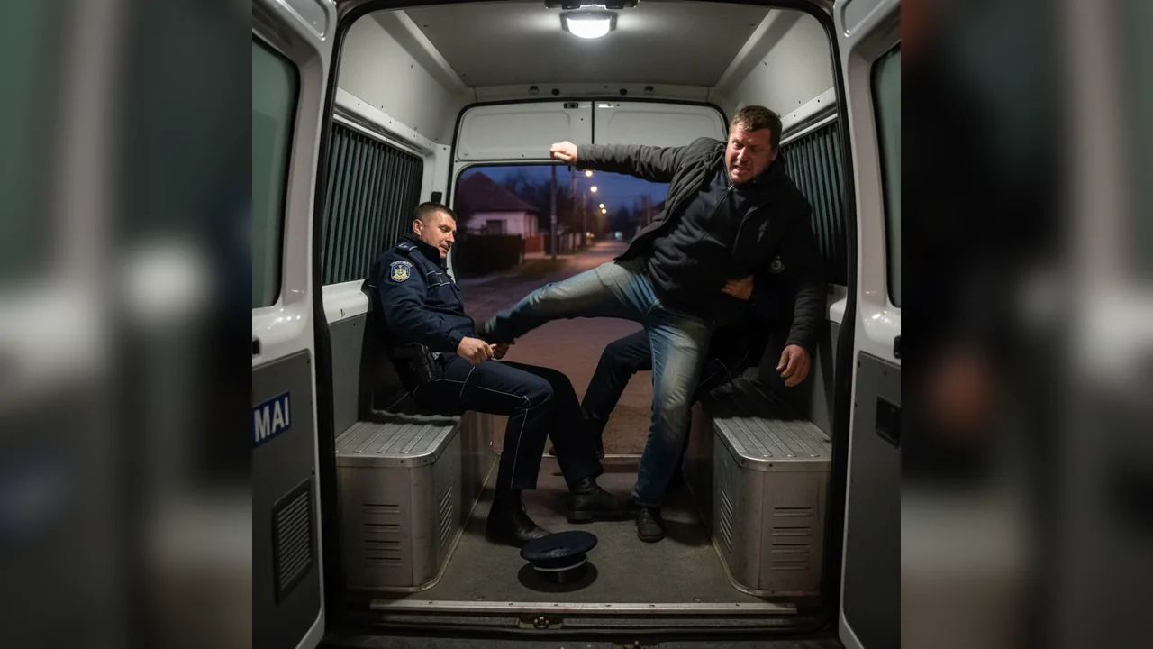 Polițist rănit de un bărbat băut într-o autospecială MAI