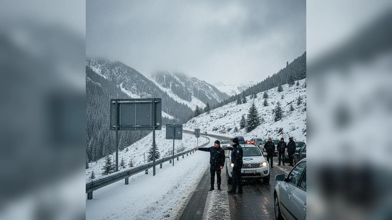 Prima ninsoare pe Transfăgărășan: DRDP Brașov avertizează șoferii