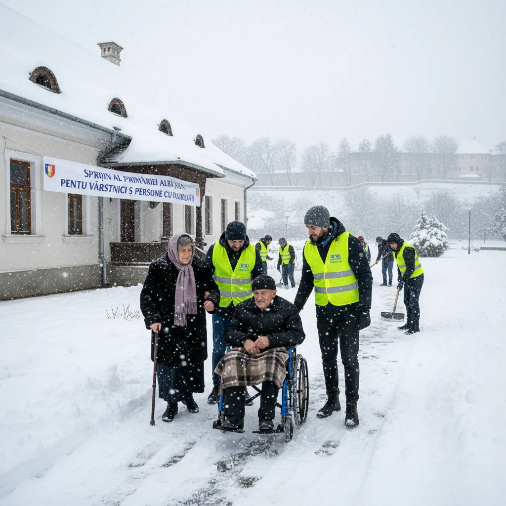 Primăria Alba Iulia oferă sprijin vârstnicilor și persoanelor cu dizabilități pe durata ninsorilor abundente