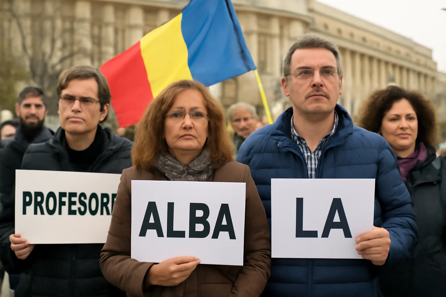 Profesori din Alba Iulia, prezenți la protestele din fața Guvernului la București