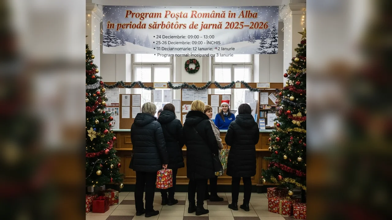 Programul Poștei Române în Alba Iulia pentru sărbătorile de iarnă 2025–2026