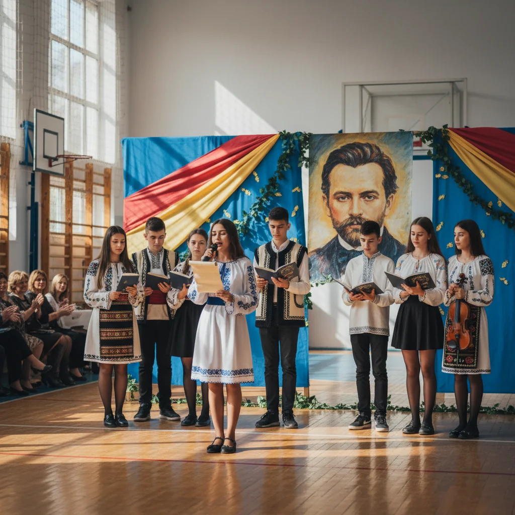 Proiect cultural dedicat lui Eminescu, organizat la Liceul cu Program Sportiv din Alba Iulia